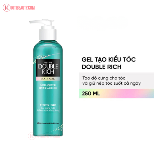 Gel Tạo Kiểu Tóc Double Rich Strong Giữ Nếp Tóc Uốn 250ml - xanh lá